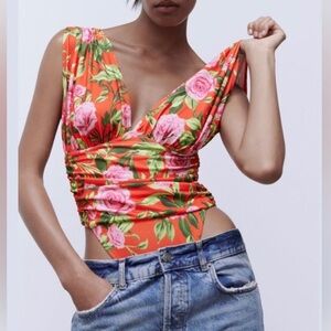ZARA floral print bodysuit
